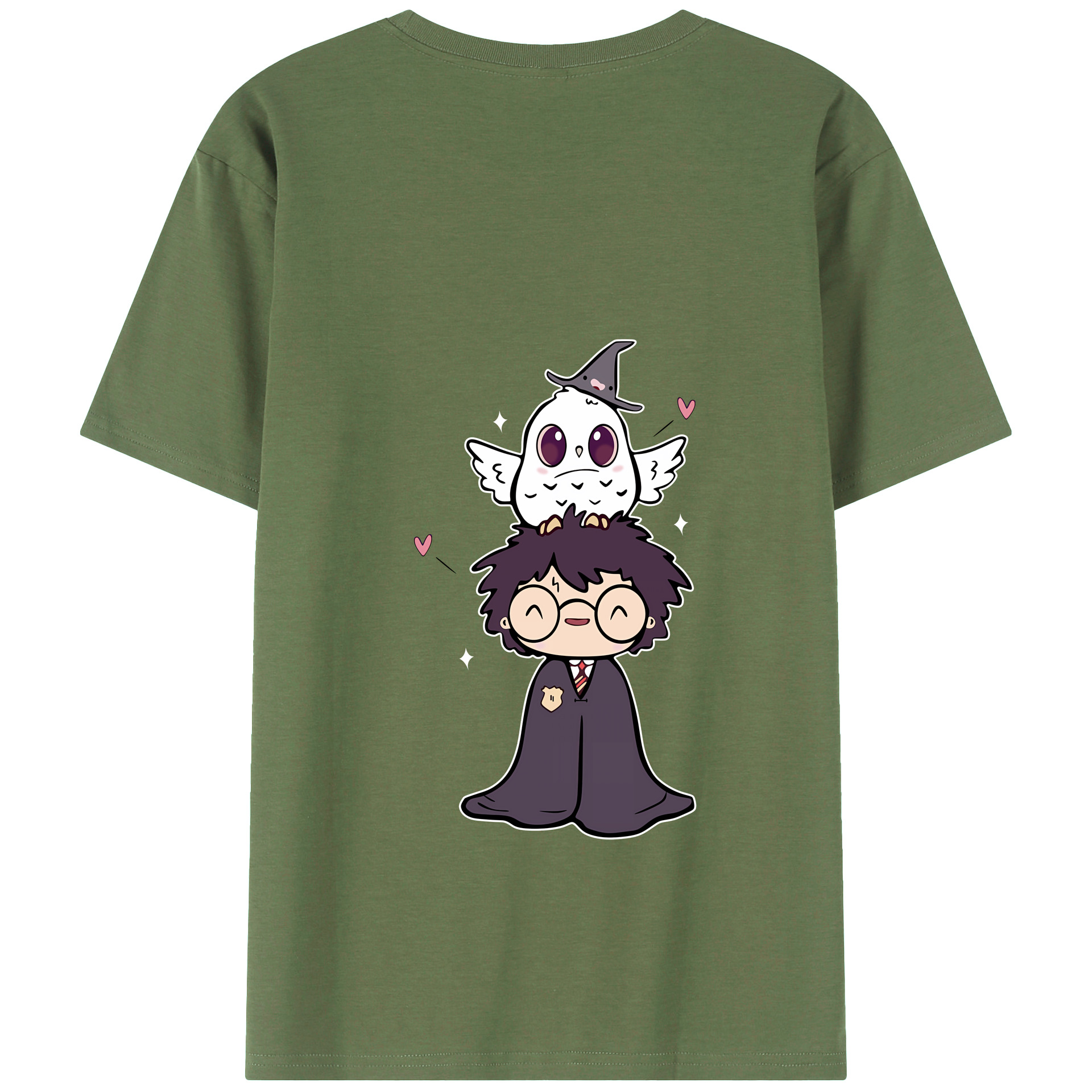 （画像用） Harry Potter ハリー・ポッターシリーズ 綿100％ メンズ半袖Tシャツ（バックプリント） 通気性